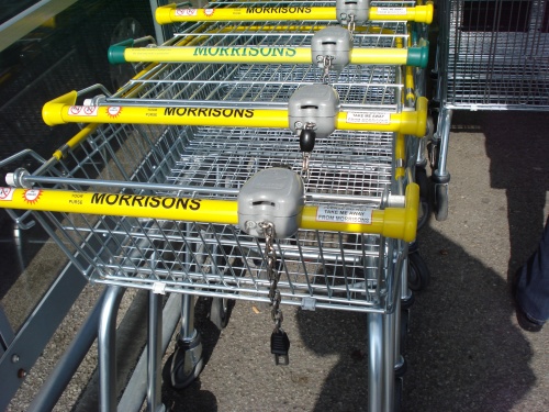 Shopping carts at Morrison's in Stoke-on-Trent